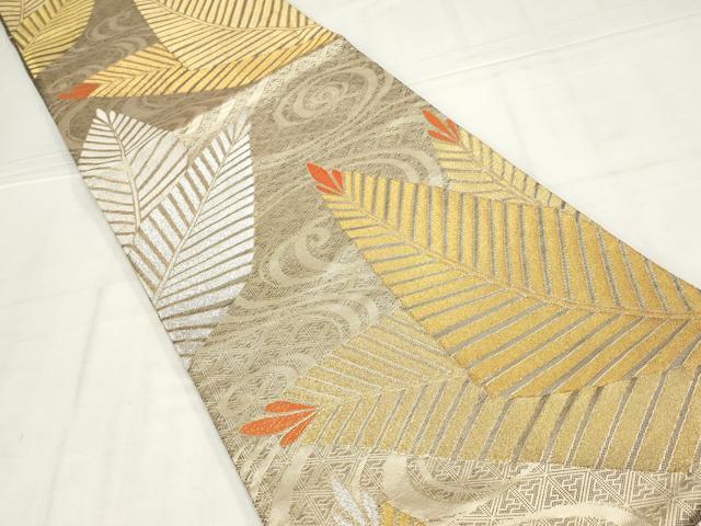 平和屋着物◎佐賀錦　六通柄袋帯　松　金銀糸　正絹　逸品　AABN1526ou