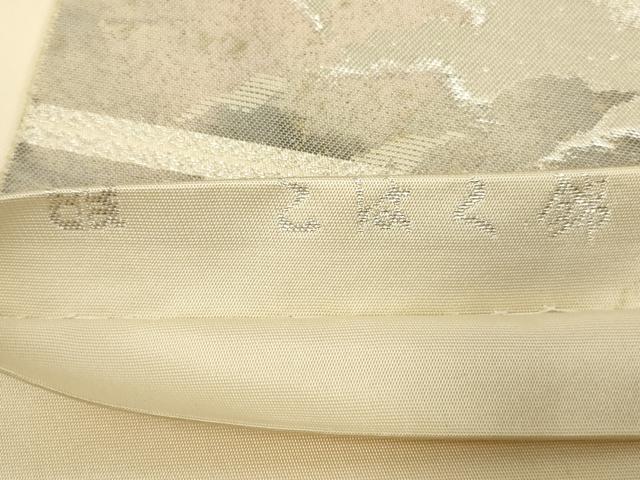 平和屋着物◎西陣　服部織物謹製　六通柄袋帯　こはく錦　風景文　銀糸　正絹　逸品　AABN1550ou