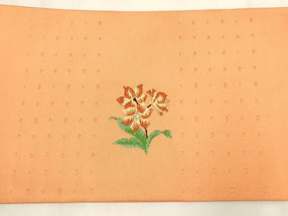 平和屋着物◎九寸名古屋帯　唐織　花蝶文　金糸　正絹　逸品　AABN1560ou