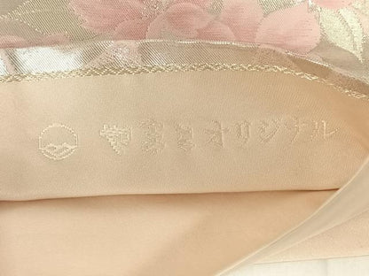 平和屋着物◎六通柄袋帯　枝花文　やまとオリジナル　銀糸　正絹　逸品　AABN1562dk