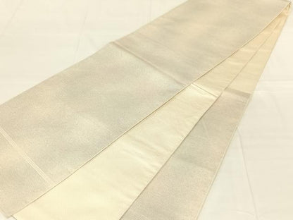 平和屋着物◎本場筑前博多織　六通柄袋帯　霞文　銀糸　正絹　逸品　AABN1563dk