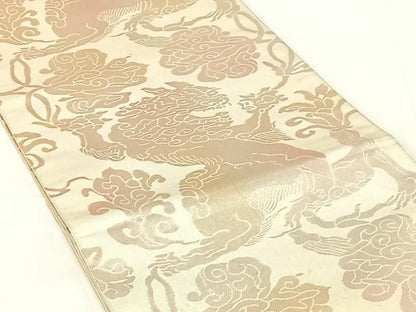 平和屋着物◎六通柄袋帯　鳥獣花文　金糸　正絹　逸品　AABN1567dk
