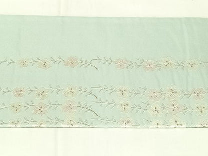 平和屋着物◎九寸名古屋帯　枝花文　金糸　正絹　逸品　AABN1578dk