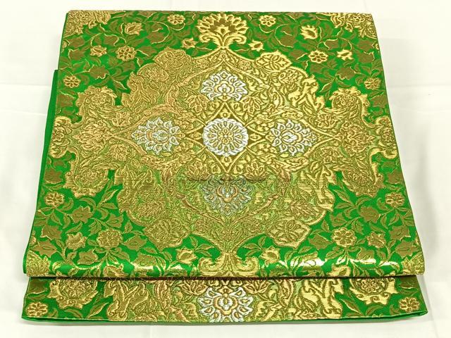 平和屋着物◎西陣　服部織物謹製　六通柄袋帯　オリエント更紗　金銀糸　正絹　逸品　AABN1587dk