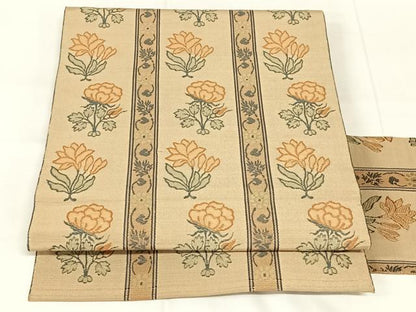 平和屋着物◎八寸名古屋帯　花間道　正絹　逸品　AABN1591dk