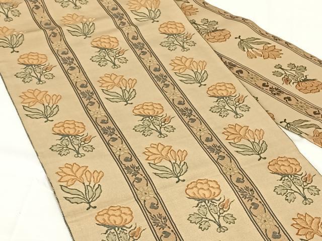 平和屋着物◎八寸名古屋帯　花間道　正絹　逸品　AABN1591dk