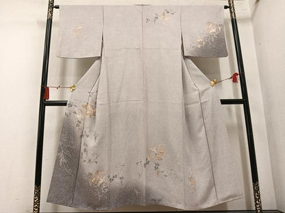 平和屋着物●訪問着　飛鳥葡萄唐草文　暈し染め　金彩　正絹　逸品　AABN1603ph
