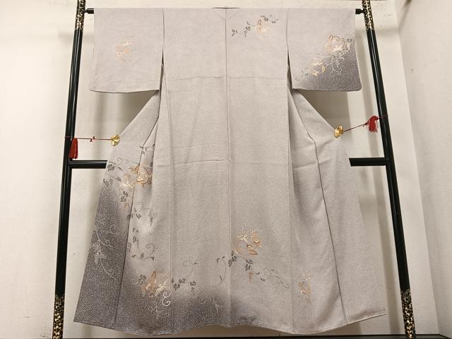 平和屋着物●訪問着　飛鳥葡萄唐草文　暈し染め　金彩　正絹　逸品　AABN1603ph