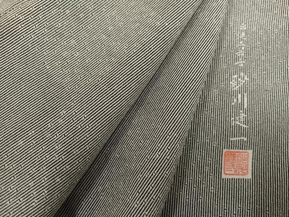 平和屋着物●伝統工芸士 砂川健一　江戸小紋　竹縞　市松　正絹　逸品　AABN1607ph