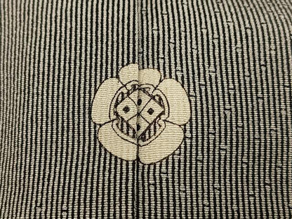 平和屋着物●伝統工芸士 砂川健一　江戸小紋　竹縞　市松　正絹　逸品　AABN1607ph
