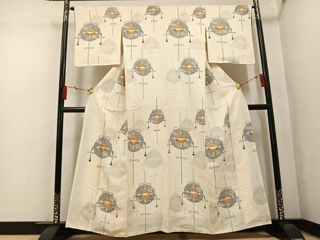 平和屋着物●訪問着　双蝶吉祥文　正絹　逸品　AABN1608ph