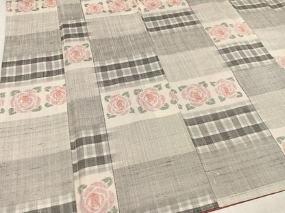 平和屋着物●上質な紬　花尽くし　正絹　逸品　未使用　AABN1611ph