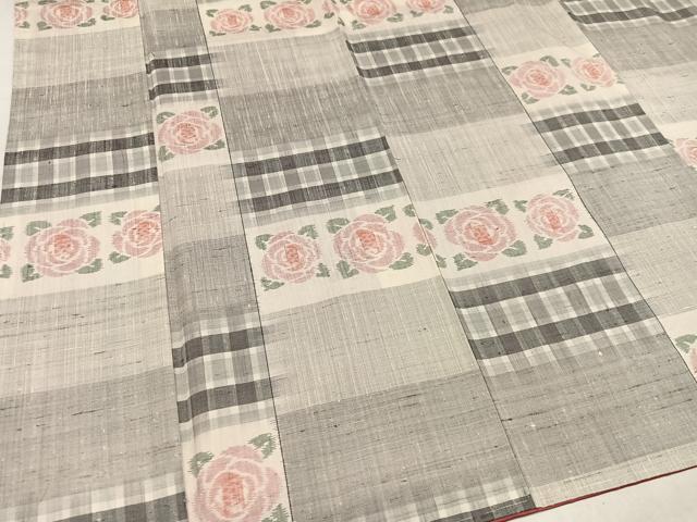 平和屋着物●上質な紬　花尽くし　正絹　逸品　未使用　AABN1611ph