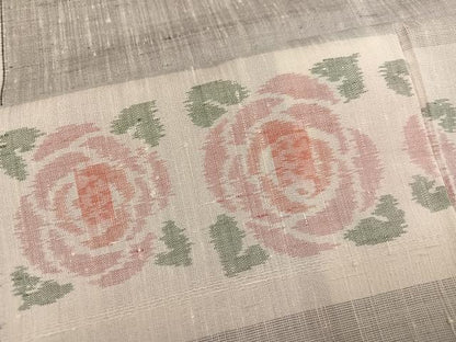 平和屋着物●上質な紬　花尽くし　正絹　逸品　未使用　AABN1611ph
