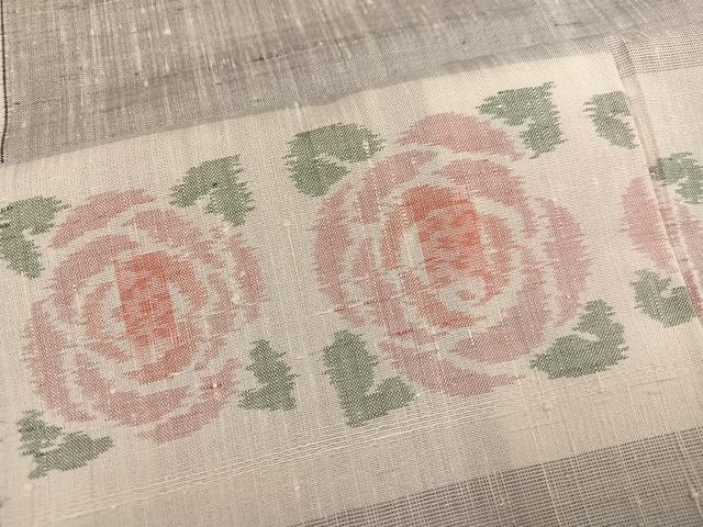 平和屋着物●上質な紬　花尽くし　正絹　逸品　未使用　AABN1611ph
