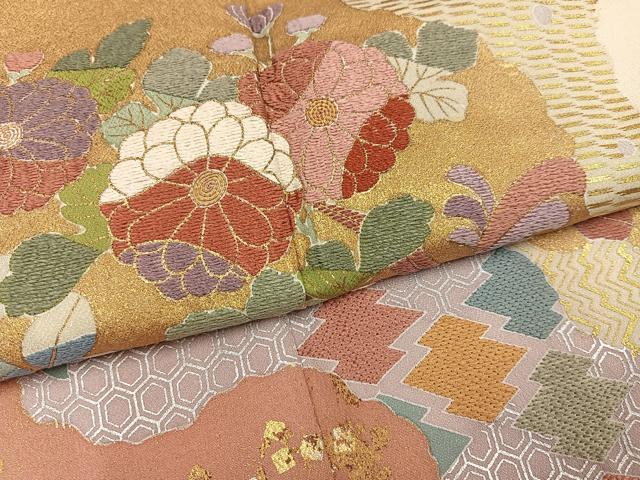 平和屋着物●京友禅の第一人者　松井青々　色留袖　刺繍　草花文　金彩　正絹　逸品　AABN1614ph