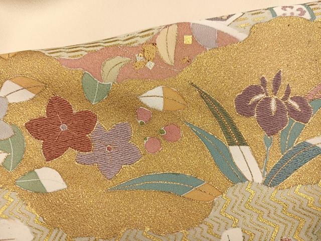 平和屋着物●京友禅の第一人者　松井青々　色留袖　刺繍　草花文　金彩　正絹　逸品　AABN1614ph