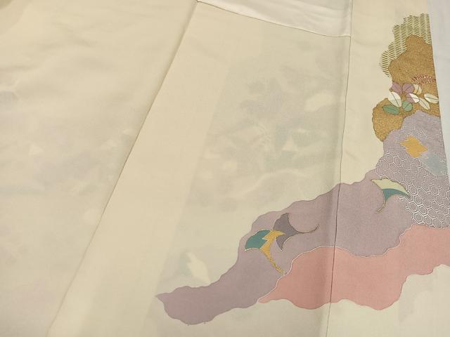 平和屋着物●京友禅の第一人者　松井青々　色留袖　刺繍　草花文　金彩　正絹　逸品　AABN1614ph