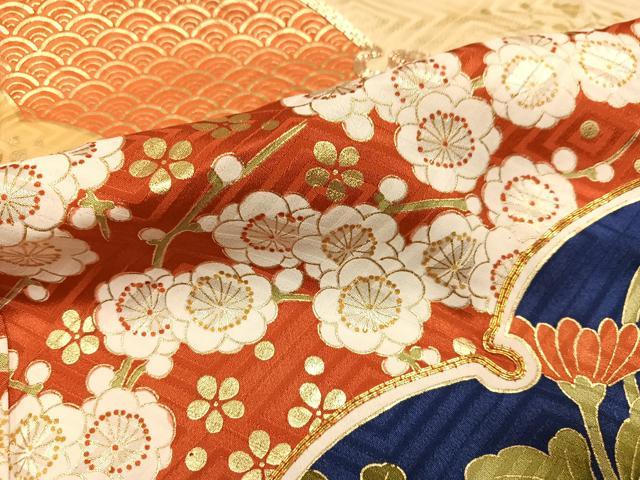 平和屋着物●豪華振袖　駒刺繍　雲重ね花文　金彩　正絹　逸品　AABN1617ph