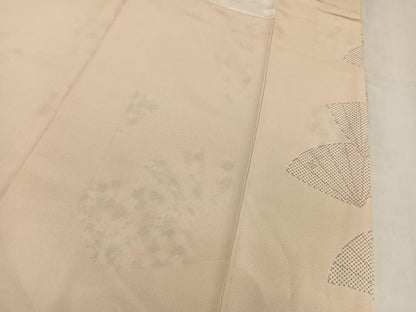 平和屋着物●銀座きしや　訪問着　駒刺繍　扇面花文　金彩　たとう紙付き　正絹　逸品　AABN1622ph