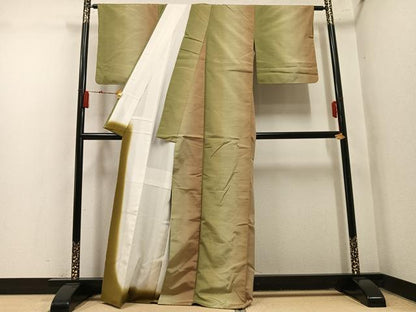 平和屋着物●上質な紬　間道　正絹　逸品　AABN1623ph