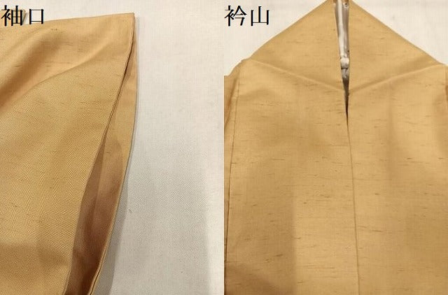 平和屋着物●上質な紬　色無地　枯色　正絹　逸品　AABN1625ph