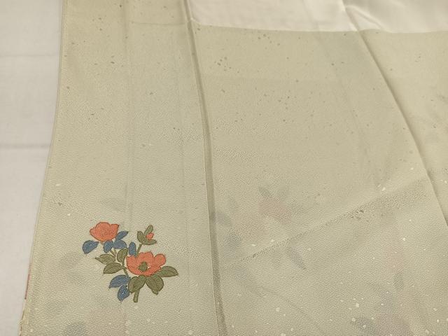 平和屋着物●訪問着　駒刺繍　枝花文　暈し染め　金彩　正絹　逸品　AABN1630ph