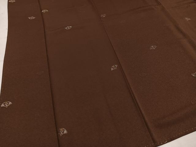 平和屋着物●国際的伝統工芸作家　十二代・藤林徳扇　苑寿　小紋　寿光織　舞扇文　金銀糸　正絹　逸品　AABN1631ph