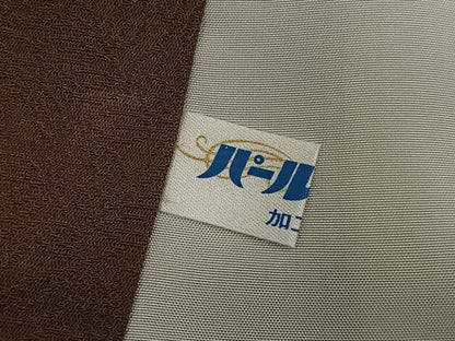 平和屋着物●国際的伝統工芸作家　十二代・藤林徳扇　苑寿　小紋　寿光織　舞扇文　金銀糸　正絹　逸品　AABN1631ph