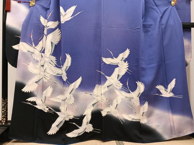 平和屋着物●豪華振袖　群れ鶴文　暈し染め　正絹　逸品　AABN1633ph