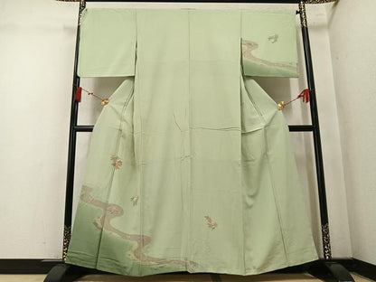 平和屋着物●中国三大刺繍　汕頭刺繍　スワトウ刺繍　訪問着　草花文　暈し染め　正絹　逸品　AABN1639ph