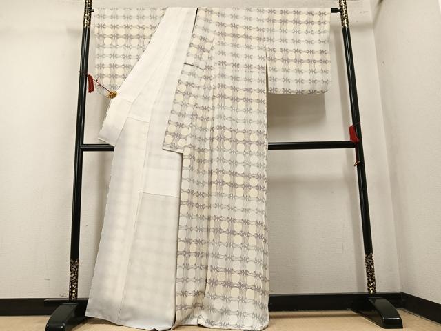 平和屋着物●上質な小紋　丸文　正絹　逸品　AABN1641ph