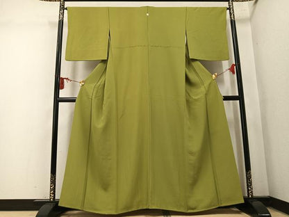 平和屋着物●上質な色無地　根岸色　正絹　逸品　AABN1646ph