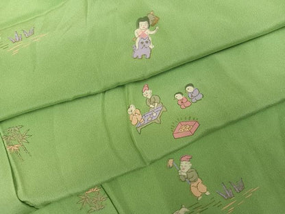 平和屋着物●長襦袢　無双仕立て　日本昔話　正絹　逸品　AABN1654ph