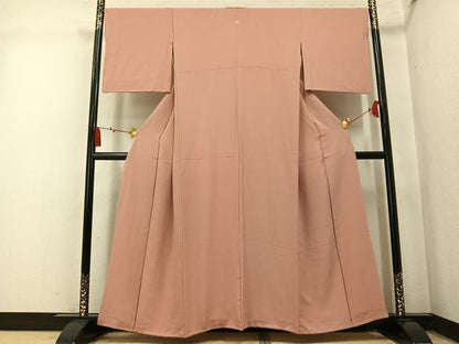 平和屋着物●上質な色無地　赤香色　正絹　逸品　AABN1662ph
