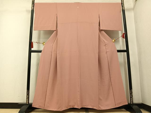 平和屋着物●上質な色無地　赤香色　正絹　逸品　AABN1662ph
