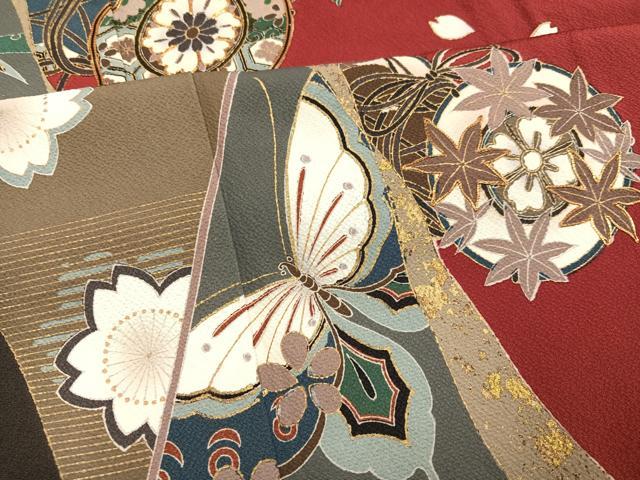 平和屋着物●豪華振袖　駒刺繍　花蝶鼓文　金彩　正絹　逸品　AABN1672ph