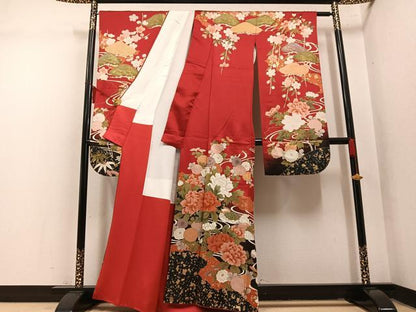 平和屋着物●豪華振袖　鴛鴦花文　暈し染め　金彩　正絹　逸品　AABN1676ph