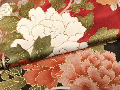 平和屋着物●豪華振袖　鴛鴦花文　暈し染め　金彩　正絹　逸品　AABN1676ph