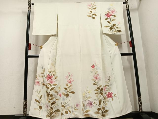 平和屋着物●訪問着　草花文　正絹　逸品　AABN1677ph