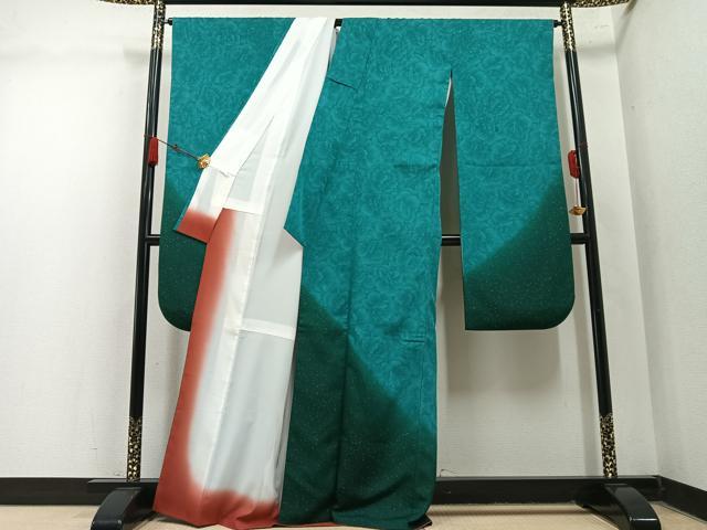 平和屋着物●豪華振袖　花尽くし　暈し染め　金彩　洗える着物　AABN1686ph