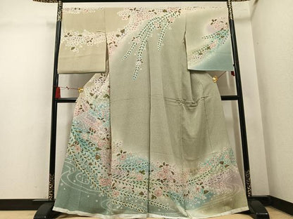 平和屋着物●訪問着　辻が花　絞り　暈し染め　仮絵羽　正絹　逸品　未使用　AABN1687ph
