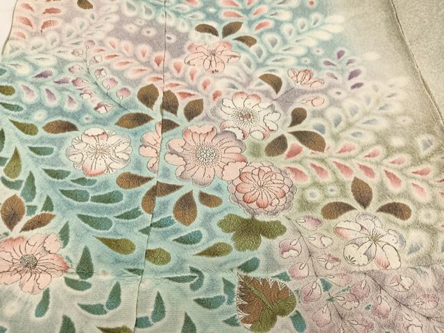 平和屋着物●訪問着　辻が花　絞り　暈し染め　仮絵羽　正絹　逸品　未使用　AABN1687ph
