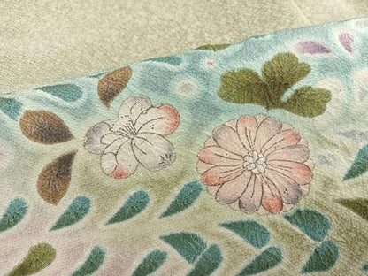 平和屋着物●訪問着　辻が花　絞り　暈し染め　仮絵羽　正絹　逸品　未使用　AABN1687ph