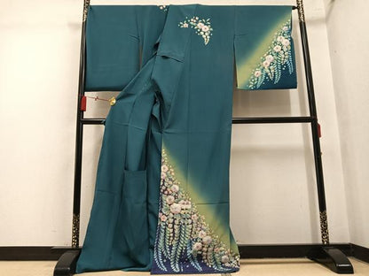 平和屋着物●訪問着　作家物　辻が花　暈し染め　丹後ちりめん　仮絵羽　正絹　逸品　未使用　AABN1688ph