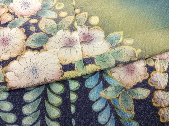平和屋着物●訪問着　作家物　辻が花　暈し染め　丹後ちりめん　仮絵羽　正絹　逸品　未使用　AABN1688ph