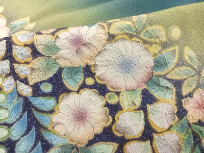 平和屋着物●訪問着　作家物　辻が花　暈し染め　丹後ちりめん　仮絵羽　正絹　逸品　未使用　AABN1688ph