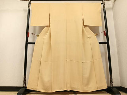平和屋着物●上質な色無地　蜂蜜色　正絹　逸品　AABN1690ph