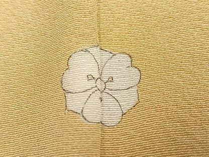 平和屋着物●上質な色無地　蜂蜜色　正絹　逸品　AABN1690ph