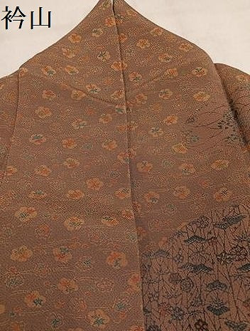平和屋着物●人間国宝・南部芳松の息子 伝統工芸伝承者彫刻・南部幸雄　型染　訪問着　風景草花文　鬼しぼ縮緬　正絹　逸品　AABN1691ph
